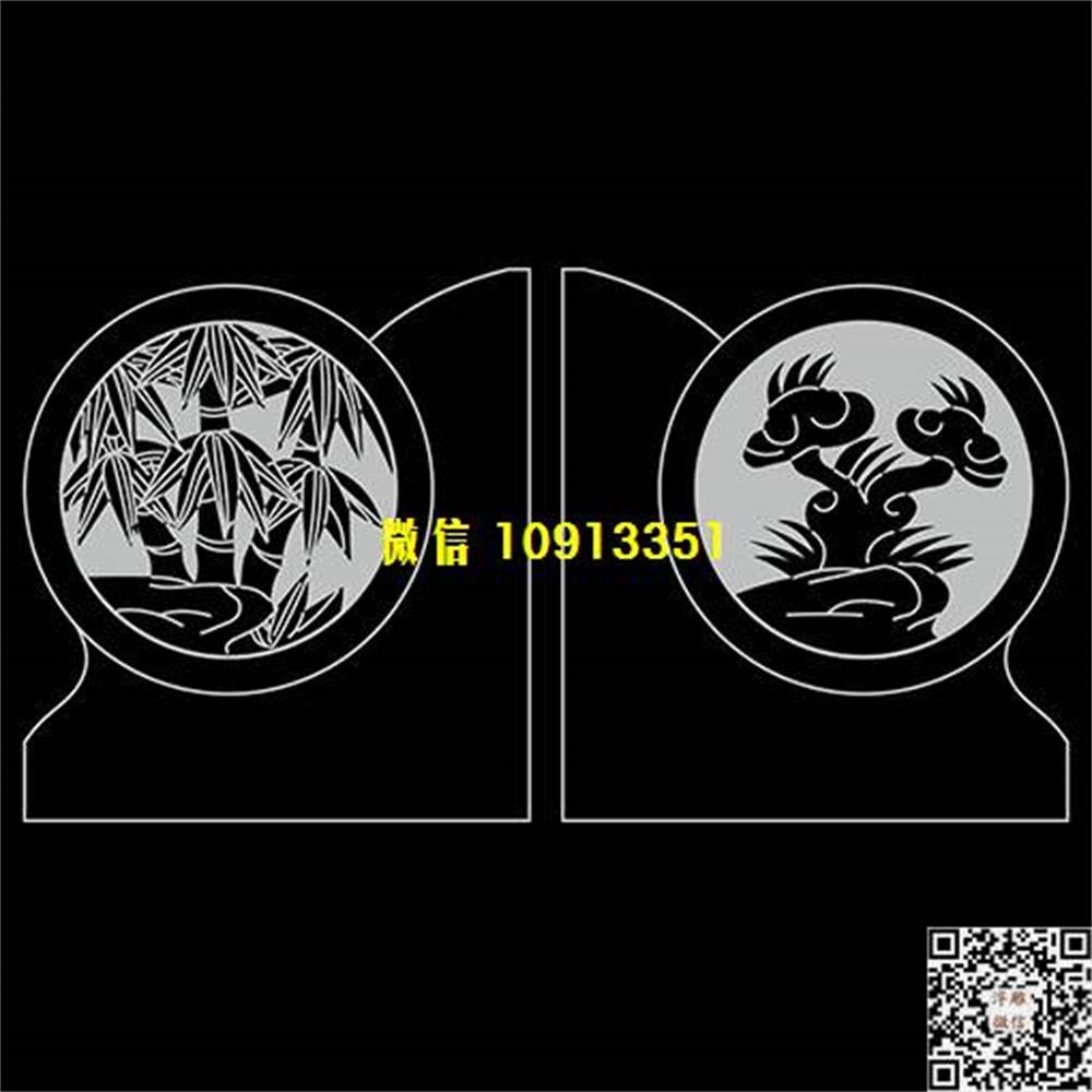 精雕图73竹子菊花抱鼓耳朵精雕图线雕图线条图单线铣底图_电脑雕刻plt文泰矢量图精雕图浮雕图